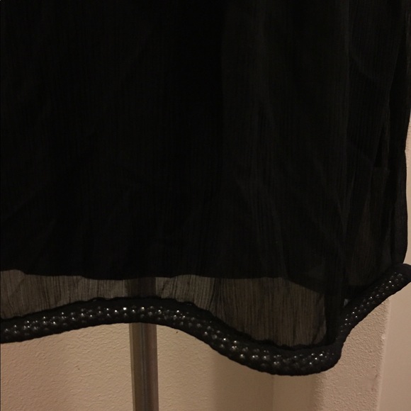 NWOT DVF 💯silk black dress with beaded trim - Picture 5 of 8